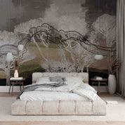 3D Abstract Grey Tree Wallpaper Wall Mural Wall Decor Wall Art Wall Sticker Remoable Wallpaper LQH 9