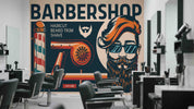 3D Barber Shop Hair Salon Haircut Specialist Shaving Wall Mural Wallpaper 12