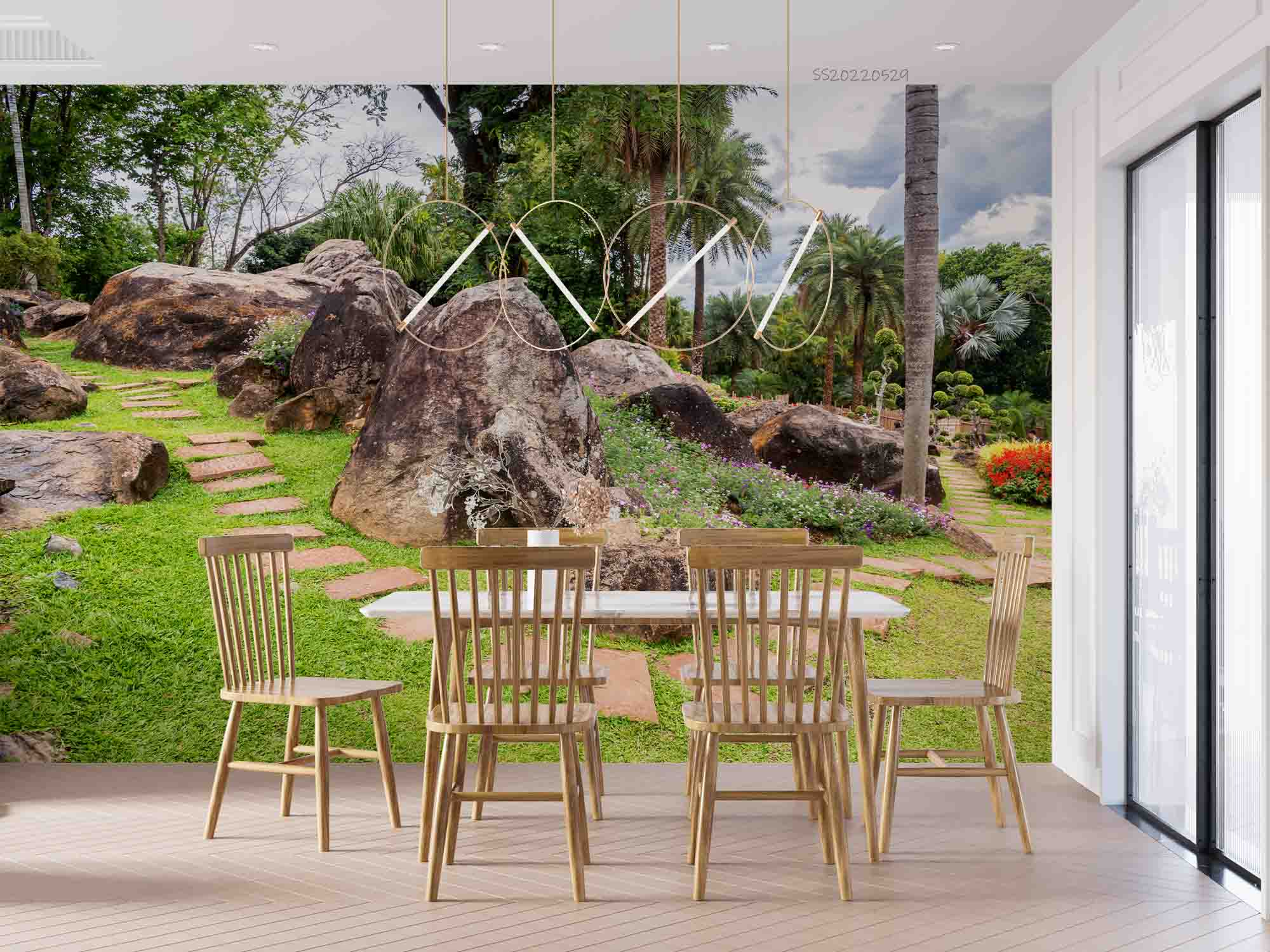 3D Beautiful Garden Rock Stone Path Gardening Wall Mural Wallpaper GD 4382- Jess Art Decoration