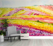3D Oil Painting Mountain Grassland Tree Wall Mural Wallpaper YXL 158