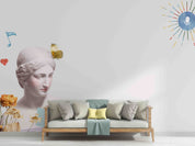 3D White Art Sculpture Pattern Background Wallpaper Wall Mural Wall Decor Wall Art Wall Sticker Remoable Wallpaper LQH