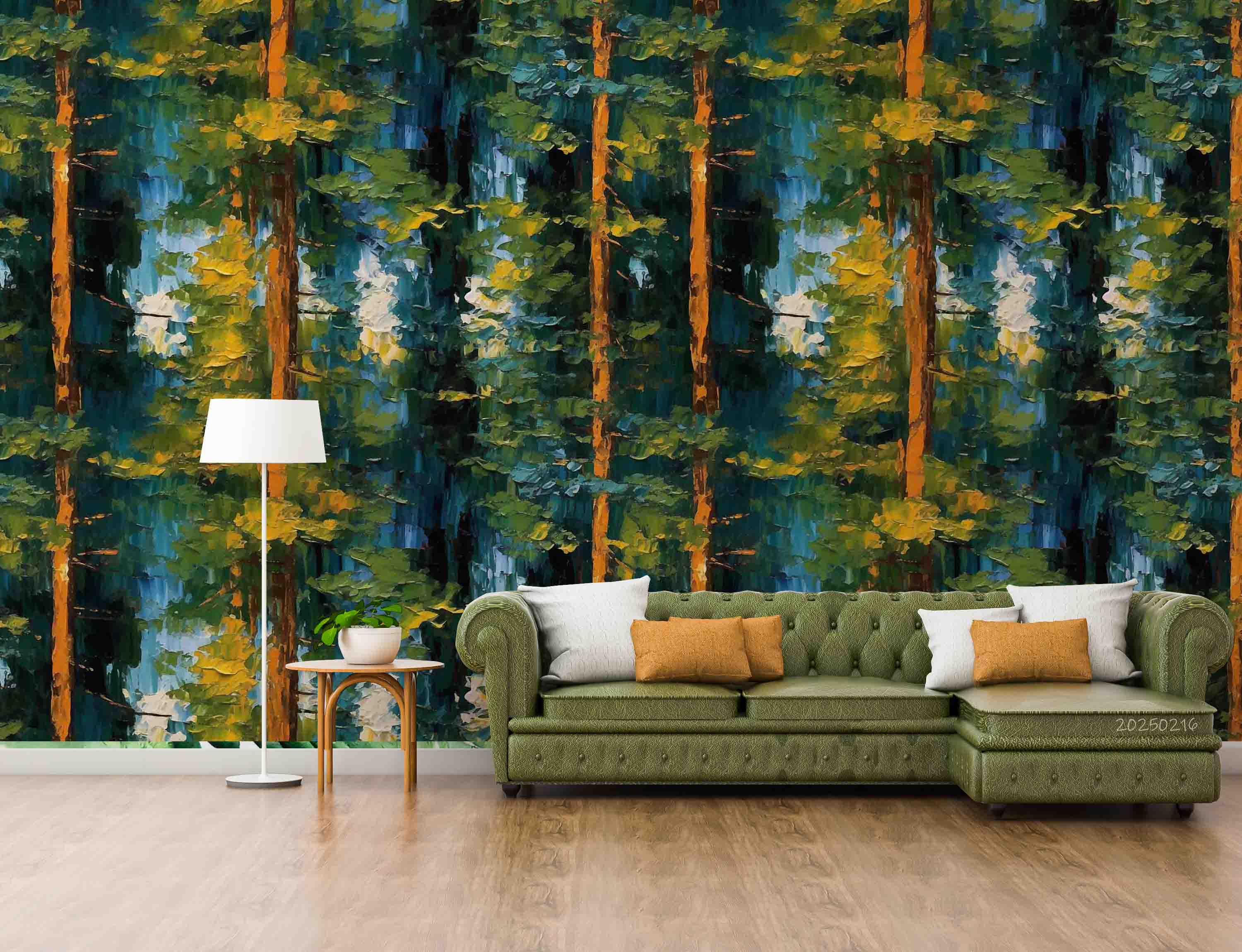 3D Green Forest Landscape Oil Painting Wallpaper Wall Mural Wall Decor Wall Art Wall Sticker Remoable Wallpaper LQH 111