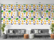3D Passion Fruit Floral Lemon Wall Mural Wallpaper YXL 291