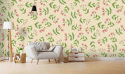 3D Floral Tulip Apricot Leaf Wall Mural Wallpaper YXL 2266