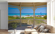3D Tropical Beach Wooden House Window Scenery Cuba Wall Mural Wallpaper GD 4363- Jess Art Decoration