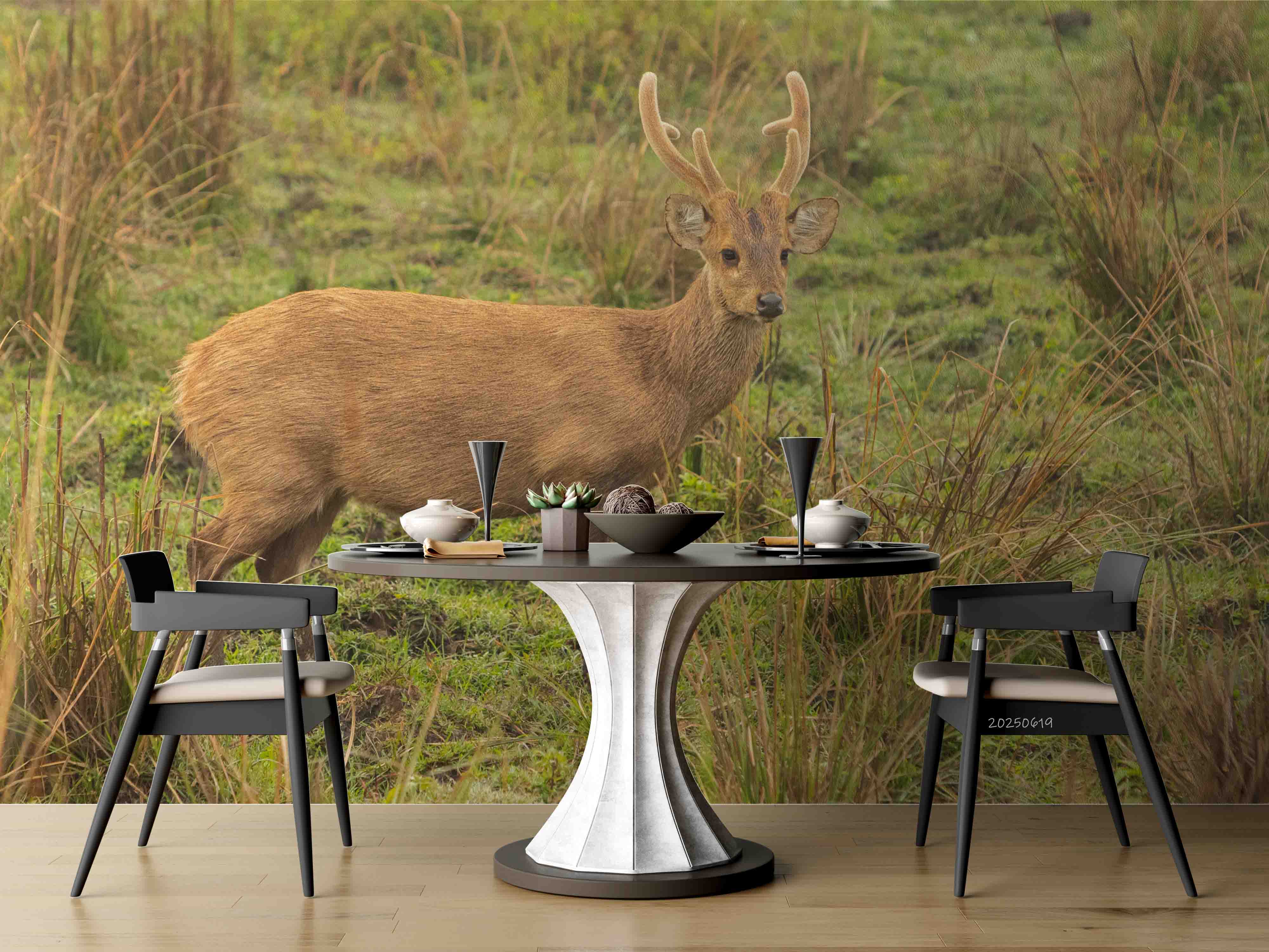 3D Nature Green Forest Sika Deer Wallpaper Wall Mural Wall Decor Wall Art Wall Sticker Remoable Wallpaper 33