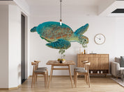 3D Watercolor Turtle Pattern White Background Wall Mural Wallpaper GD 3800- Jess Art Decoration