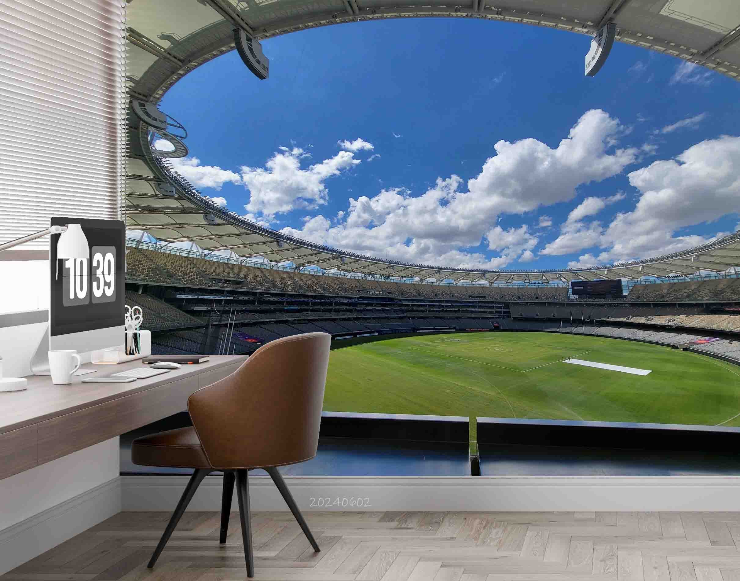 3D Architecture Stadium Sky Cloud Auditorium Wall Mural Wallpaper YXL 459