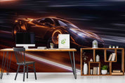 3D Brown Sports Car Wallpaper Wall Mural Wall Decor Wall Art Wall Sticker Remoable Wallpaper