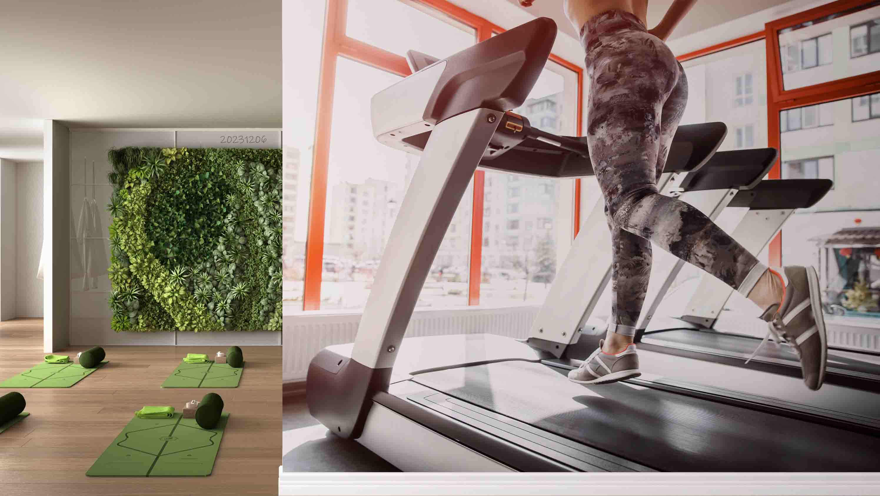 3D Running Machine Leg Gym Window Wall Mural Wallpaper YXL 119