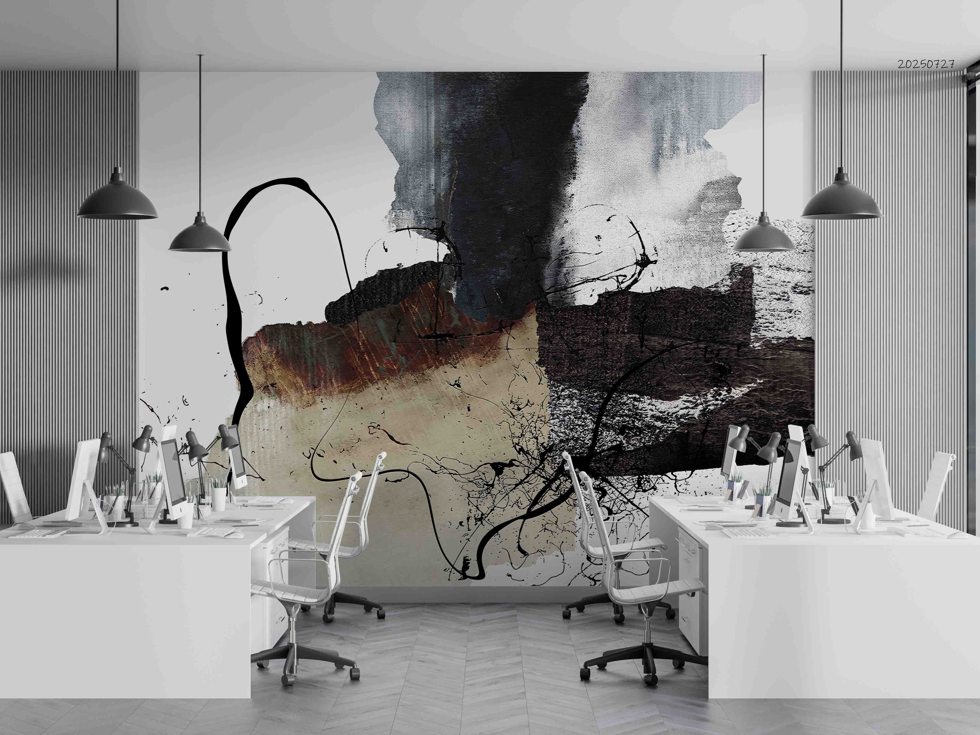 3D Office Business Technology Particle Mesh Wall Mural Wallpaper 10