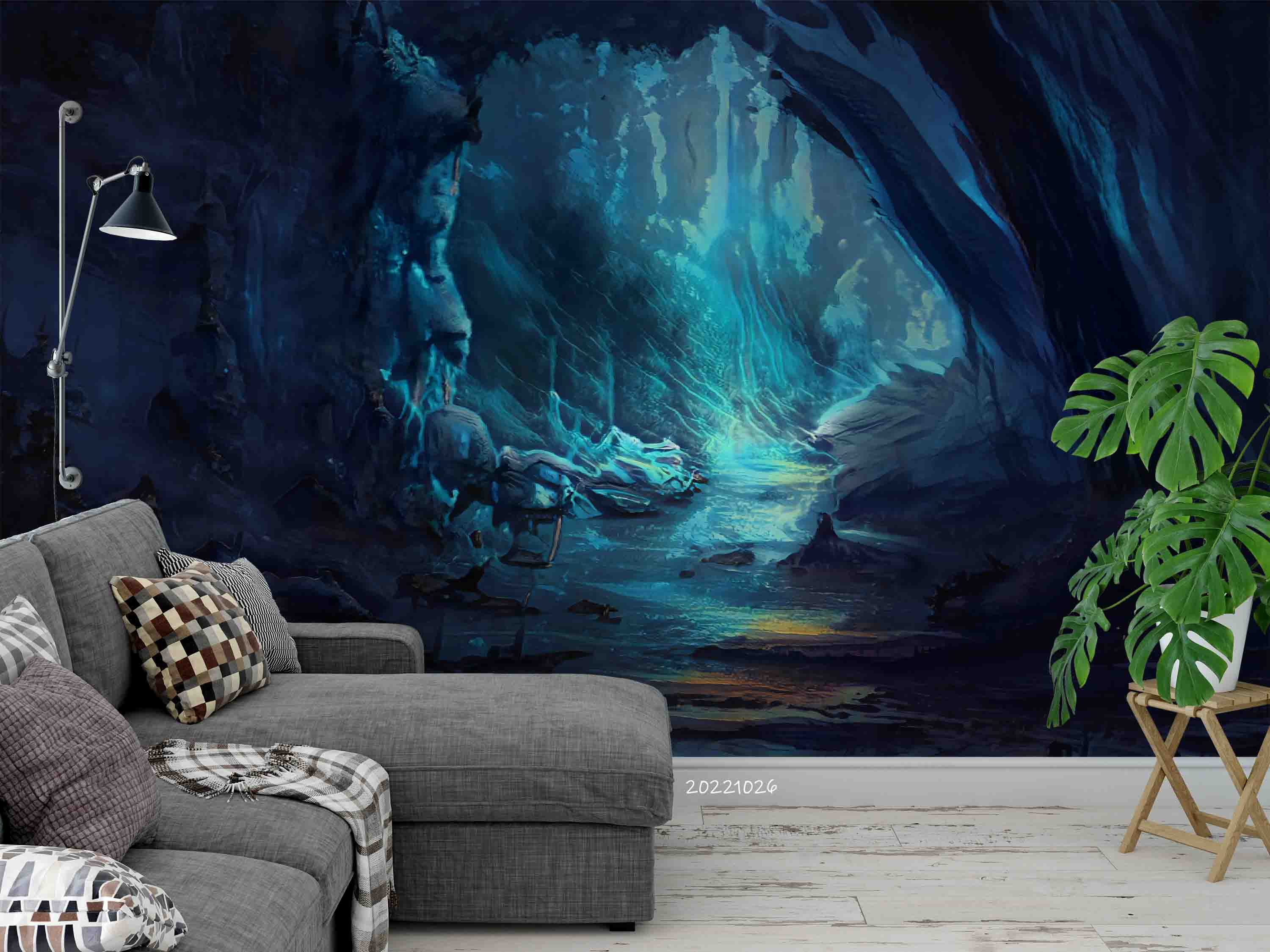 3D Abstract Blue Cave Painting Wall Mural Wallpaper GD 3192 ...