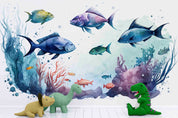 3D Animal Fish Coral Sea Bubble Wall Mural Wallpaper YXL 08