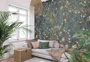3D Aged Care Retirement Home Gerocomium Rest Home Floral Bird Vintage Wall Mural Wallpaper 2