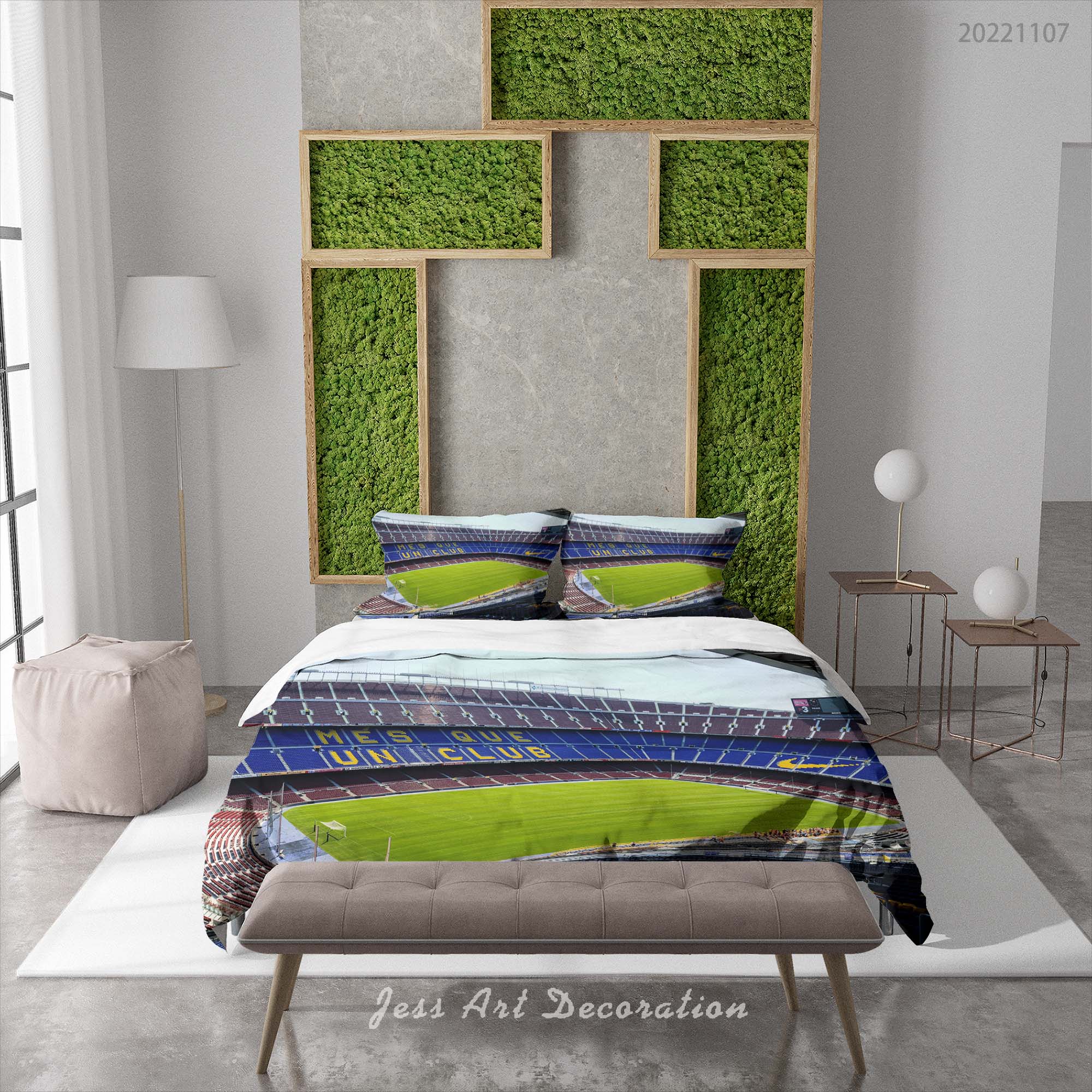 3D Football Club Barcelona Quilt Cover Set Bedding Set Duvet Cover Pillowcase 810