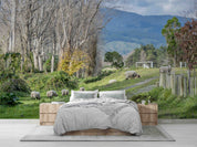 3D Sky Green Forest Grassland Animal Sheep Wallpaper Wall Mural Wall Decor Wall Art Wall Sticker Remoable Wallpaper LQH