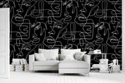 3D Abstract White Lines Blackboard Wall Mural Wallpaper GD 5079- Jess Art Decoration