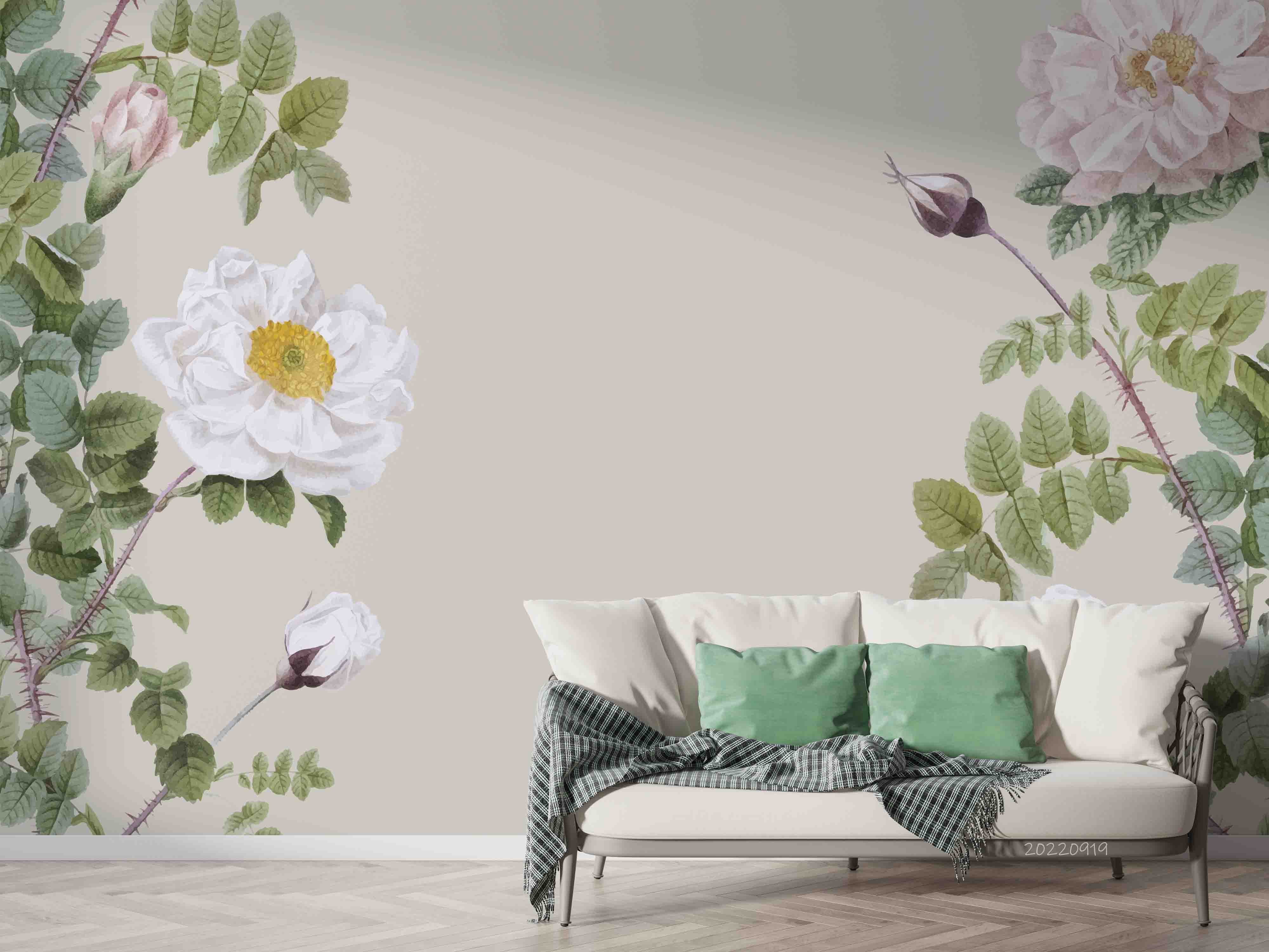 3D Plant Floral Leaf Border Wall Mural Wallpaper GD 3472- Jess Art Decoration