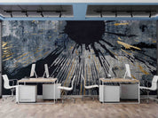 3D Office Business Commerce Geometric Black Lines Modern Abstract Wall Mural Wallpaper 56