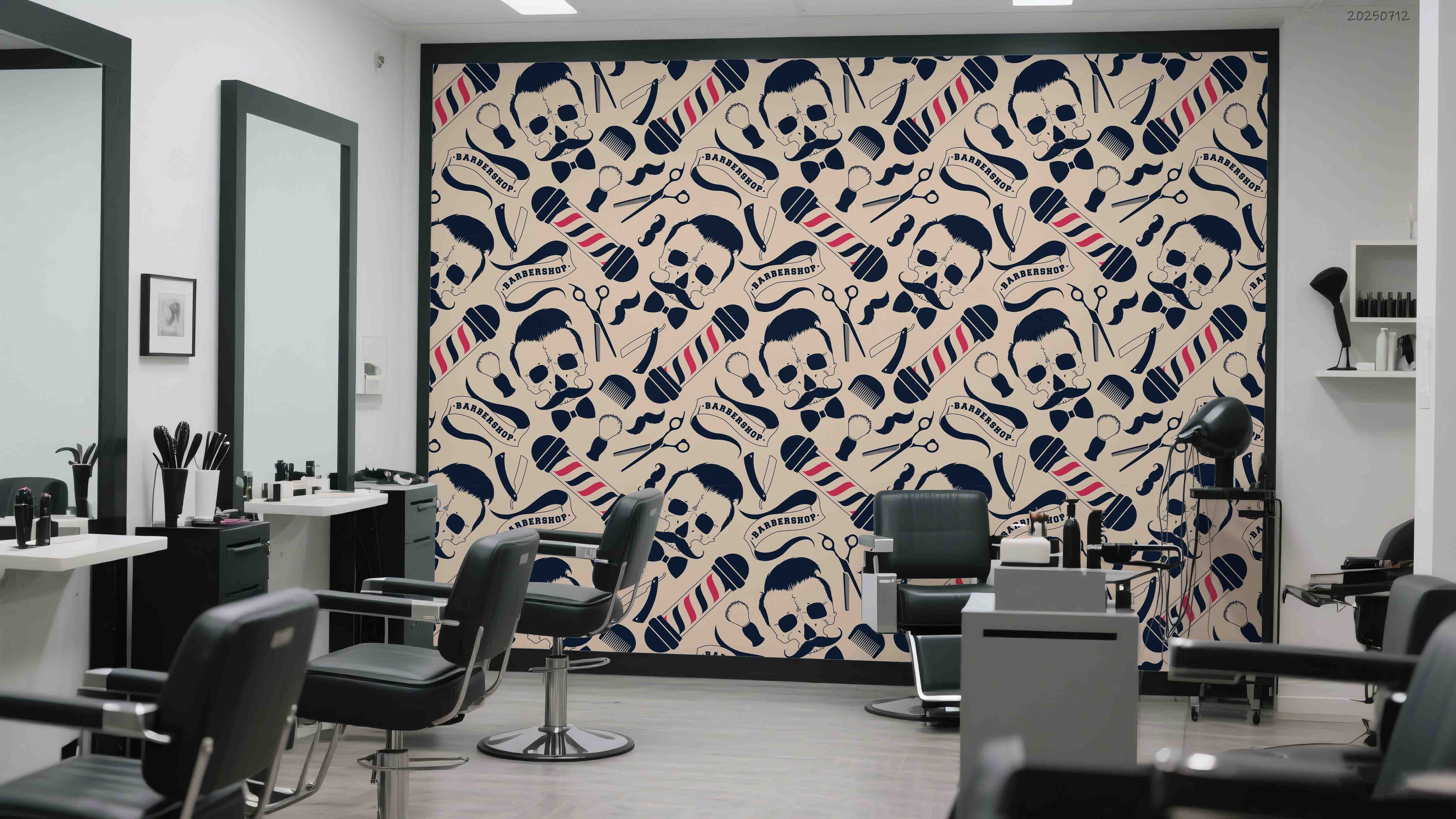 3D Salon Shop Beauty Salon Barber Shop Pattern Wall Mural Wallpaper 14