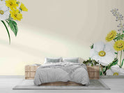3D Watercolor Yellow White Floral Wallpaper Wall Mural Wall Decor Wall Art Wall Sticker Remoable Wallpaper LQH 36