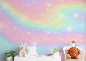 3D Rainbow Twinkle Stars soft rainbow star mural wall mural wallpaper for nursery - view 3
