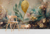 3D Elegant Branch Gold Leaf Floral Pattern Wall Mural Wallpaper GD 3097- Jess Art Decoration
