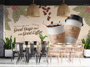 3D Engraved Roasted Coffee Bean Cup Wall Mural Wallpaper GD 5520- Jess Art Decoration