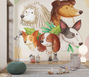 3D Cartoon Animal Dog Cute Kids Wallpaper Wall Mural Wall Decor Wall Art Wall Sticker Remoable Wallpaper