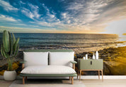 3D Waves Rocks Sea Malibu Coastline California Wall Mural Wallpaper GD 4277- Jess Art Decoration