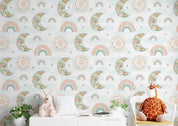 3D Spring Rainbow Moon Sun Bird Floral Wall Mural Wallpaper GD 4005- Jess Art Decoration