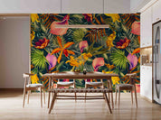 3D Flower Phalaenopsis Leaf Green Wall Mural Wallpaper YXL 510