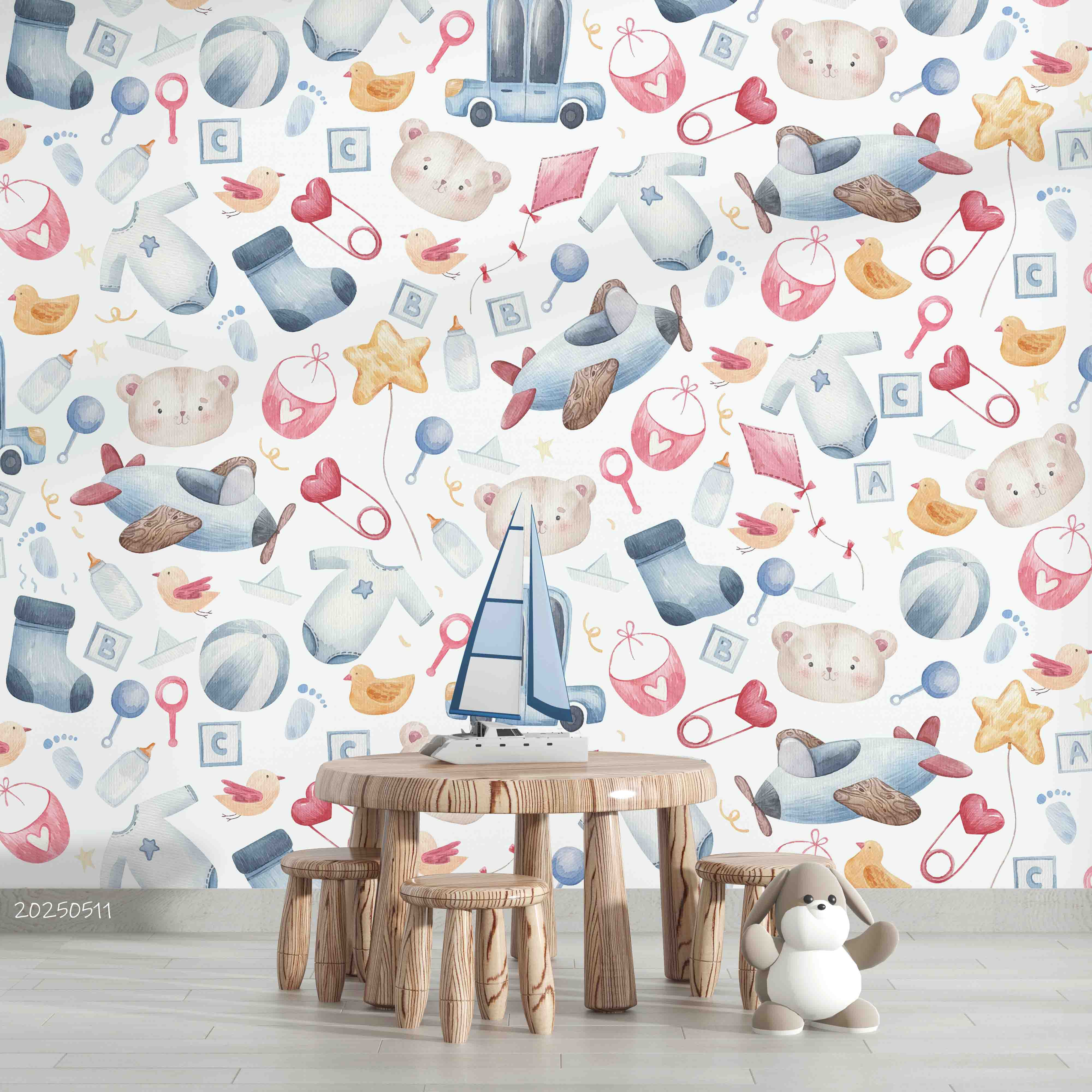3D Cartoon Baby Products Pattern Wallpaper Wall Mural Wall Decor Wall Art Wall Sticker Remoable Wallpaper