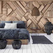 3D Wood Stripe Pattern Wall Mural Wallpaper YQ 0156