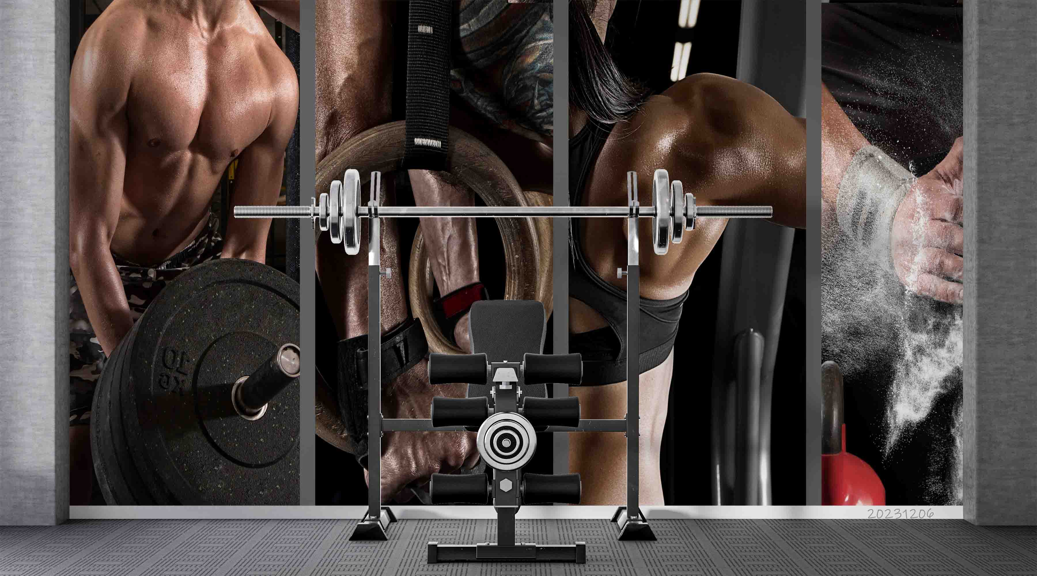 3D Fitness Weightlifting Arm Dumbbell Wall Mural Wallpaper YXL 125
