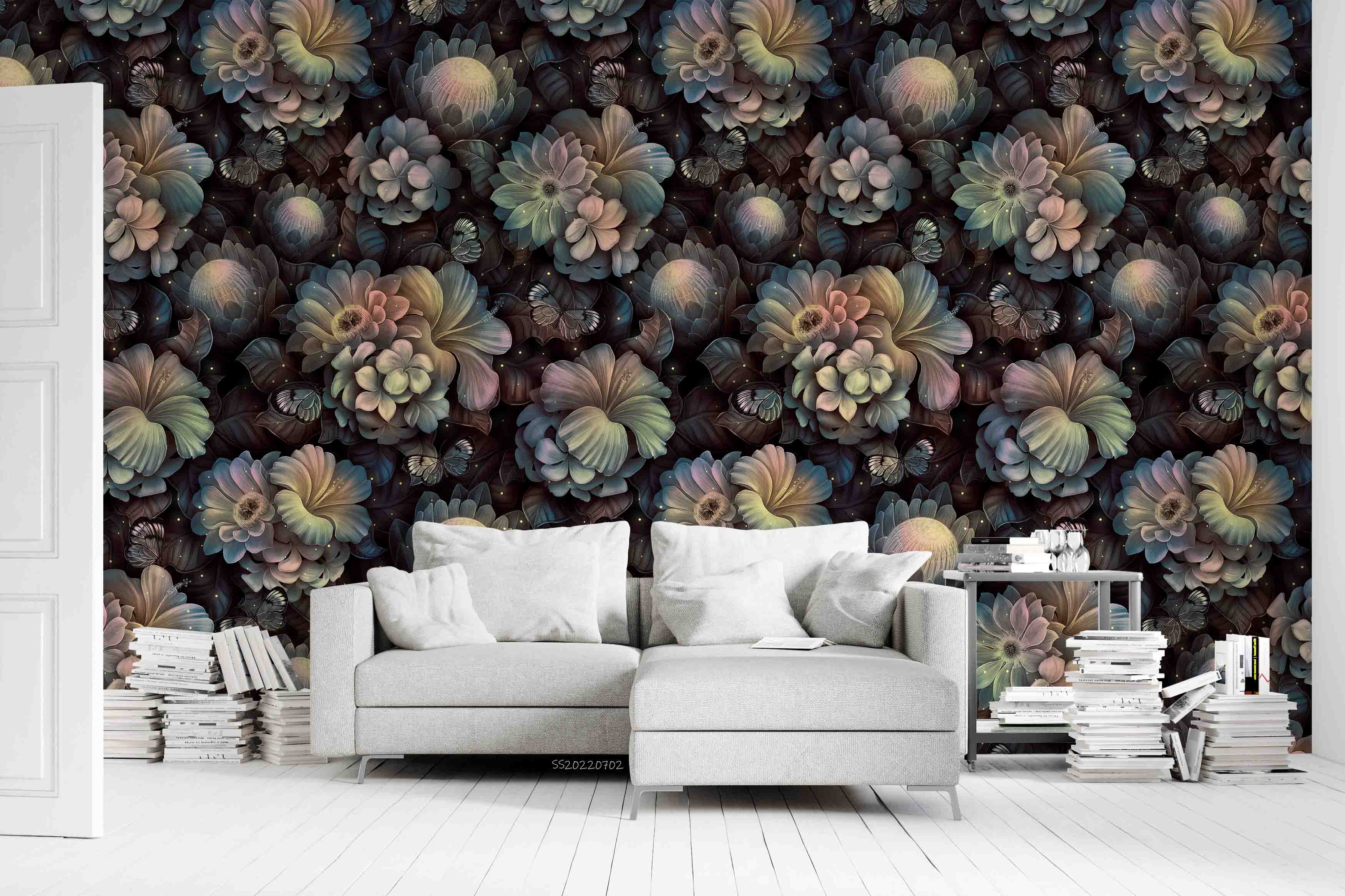 3D Vintage Floral Background Wall Mural Wallpaper GD 5071- Jess Art Decoration