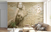 3D Relief Sea Beautiful Girl Sailboat Wall Mural Wallpaper GD 4990- Jess Art Decoration
