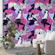 Abstract Graffiti Cute Cat Wallpaper urban graffiti wall mural for teen room, studio or feature wall - view 3