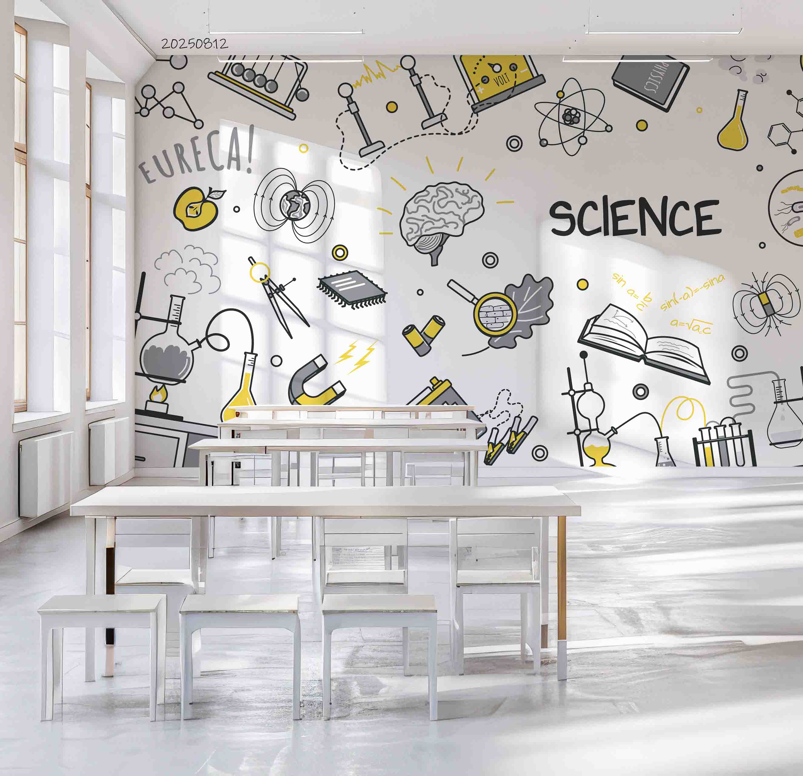 3D School STEM Science Lab Classroom Teaching Aid Wall Mural Wallpaper 19