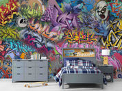 3D Abstract Art Graffiti Colorful Wall Mural Wallpaper GD 4435- Jess Art Decoration