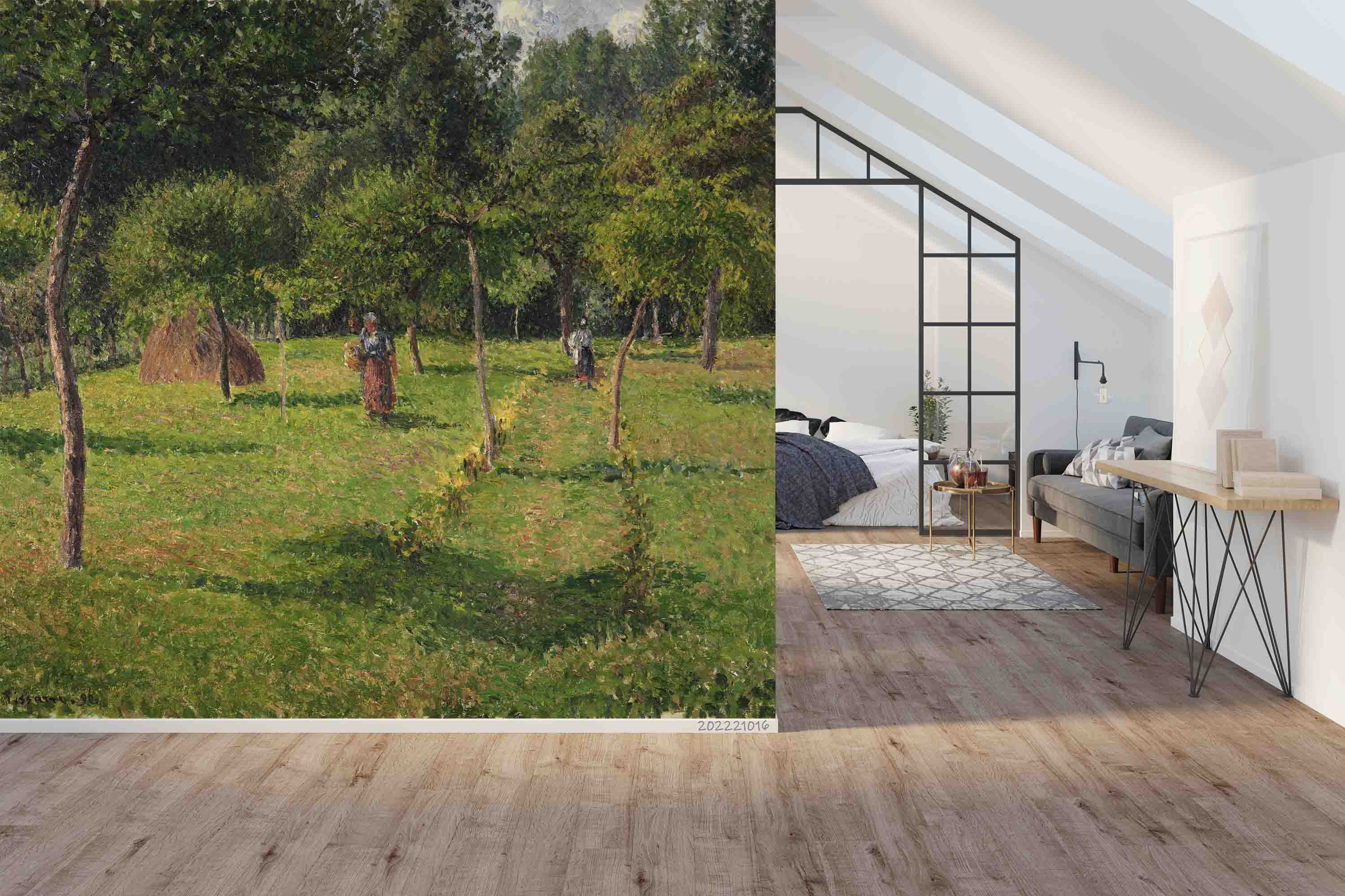 3D Oil Painting Village Green Trees Field Wall Mural Wallpaper GD 2959- Jess Art Decoration