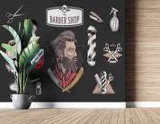 3D Barber Shop Hair Salon Haircut Specialist Shaving  Wall Mural Wallpaper 8