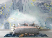 3D Abstract Damaskeen Gray Round Wall Mural Wallpaper YXL 627