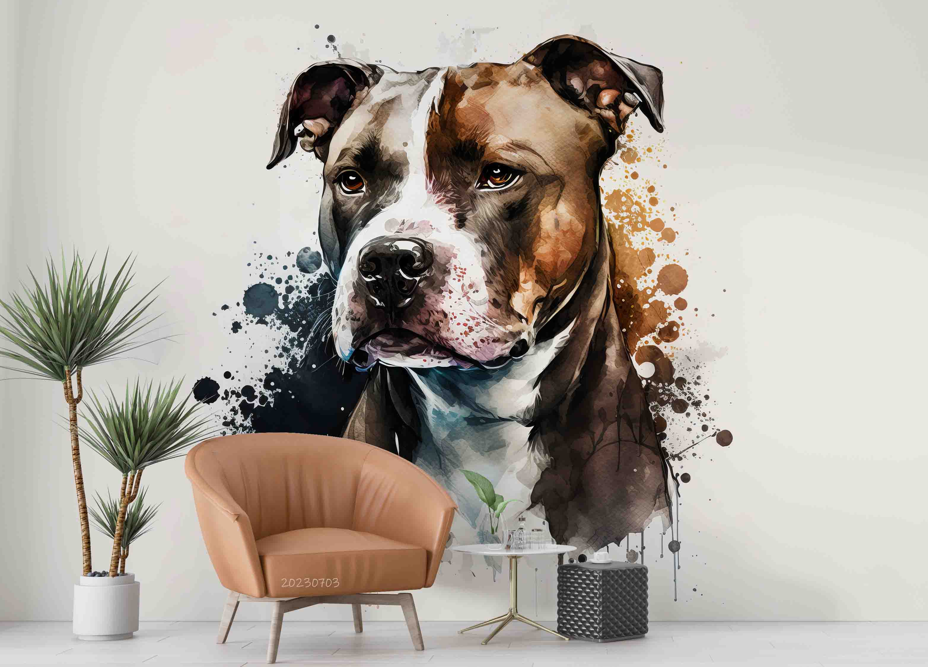 3D Animal Dog Graffiti Wall Mural Wallpaper YXL 1864