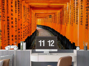 3D Red Tori Gate Fushimi Inari Shrine Kyoto Japan Wall Mural Wallpaper GD 4728- Jess Art Decoration