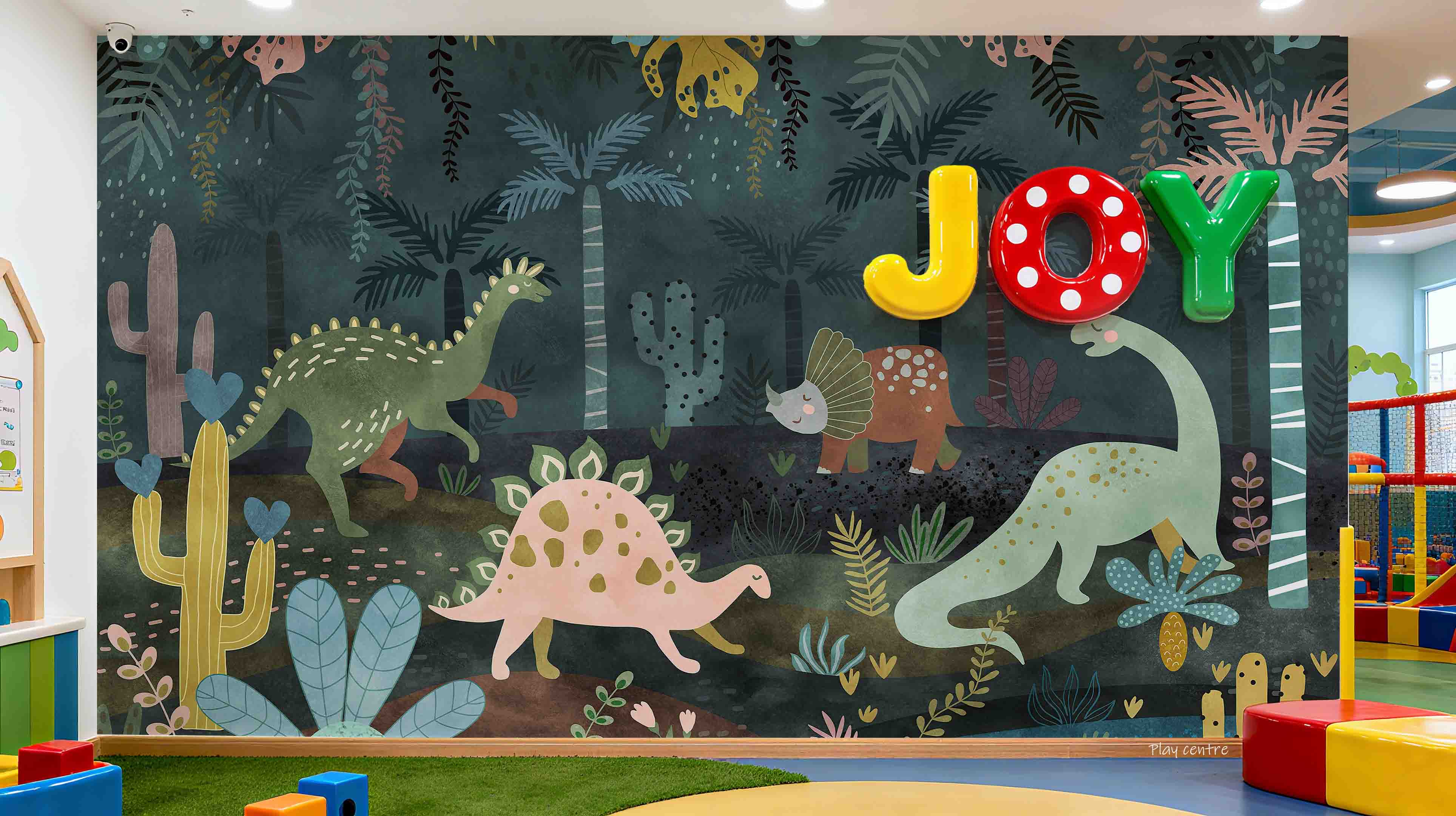 3D Play Centre Amusement Park Funfair Carnie Cartoon Dinosaur Forest Wall Mural Wallpaper 27