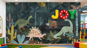 3D Play Centre Amusement Park Funfair Carnie Cartoon Dinosaur Forest Wall Mural Wallpaper 27