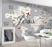 3D Graffiti World Map Letter Wall Mural Wallpaper YXL 1190