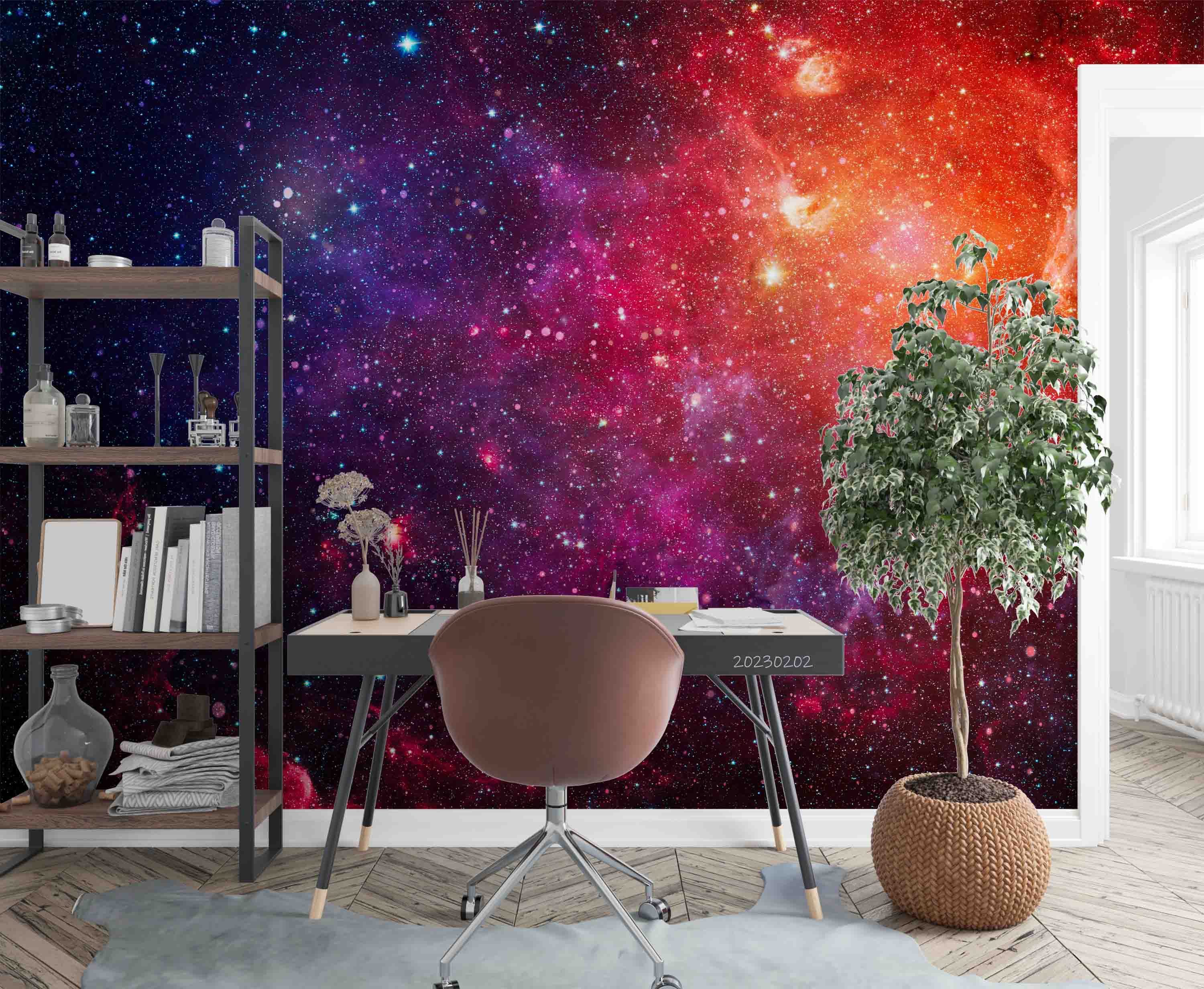 3D Round The Earth Red violet Wall Mural Wallpaper YXL 12- Jess Art Decoration