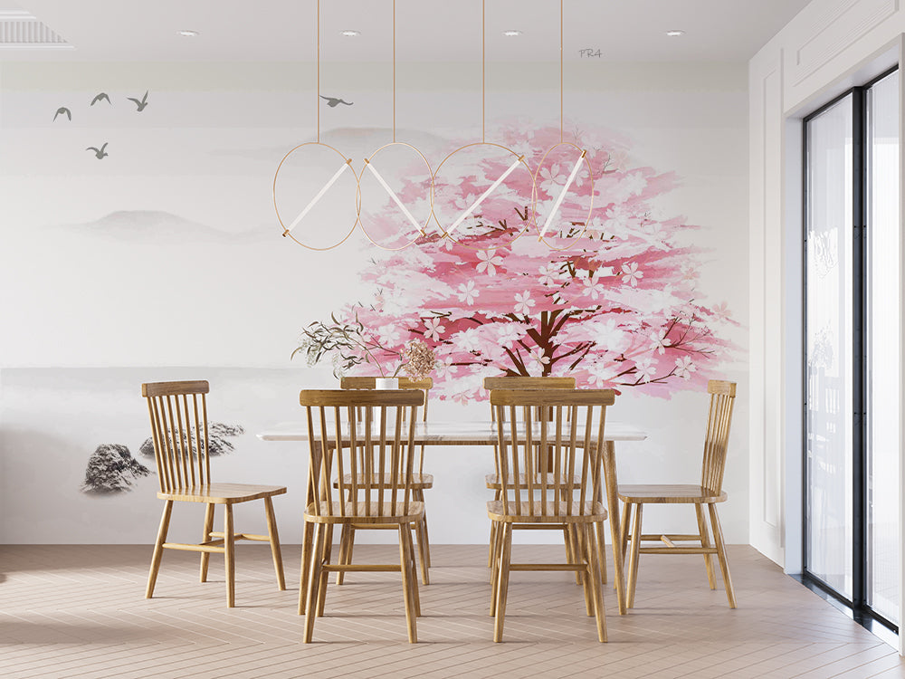 3D Tree Oriental Bird Stone Wall Mural Wallpaper YXL 2818